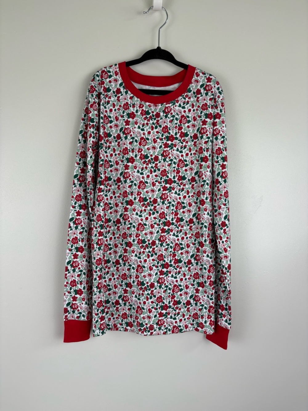 Lake Kids Long sleeve Top ONLY Red Elizabeth Floral Girls Size 12 Pima cotton
